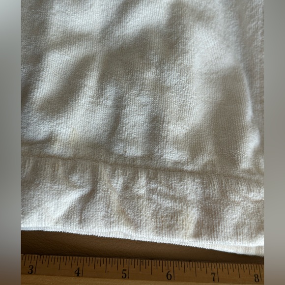Frette 100%cotton unisex long bathrobe, ivory with pockets. Made in Turkey - Picture 11 of 13
